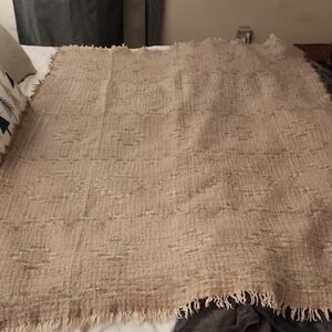 Wilfred Beige Textured Throw Blanket Scarf
